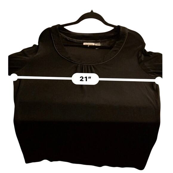 Chico’s Travelers Black Slinky Tunic Size 3 Long Sleeve Flowy Round Neck Witchy - Picture 7 of 9